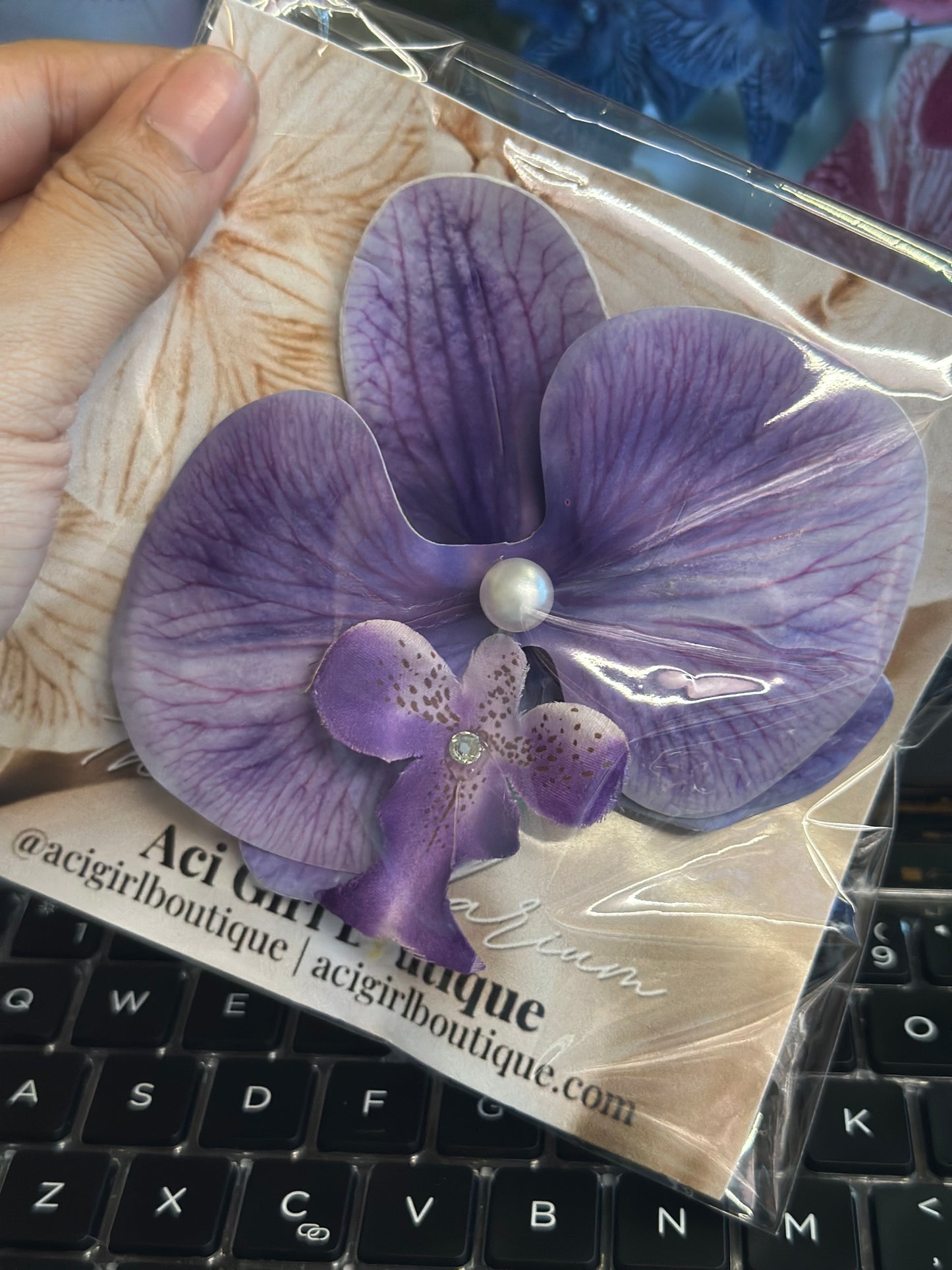 Premium Orchid Hair Clip