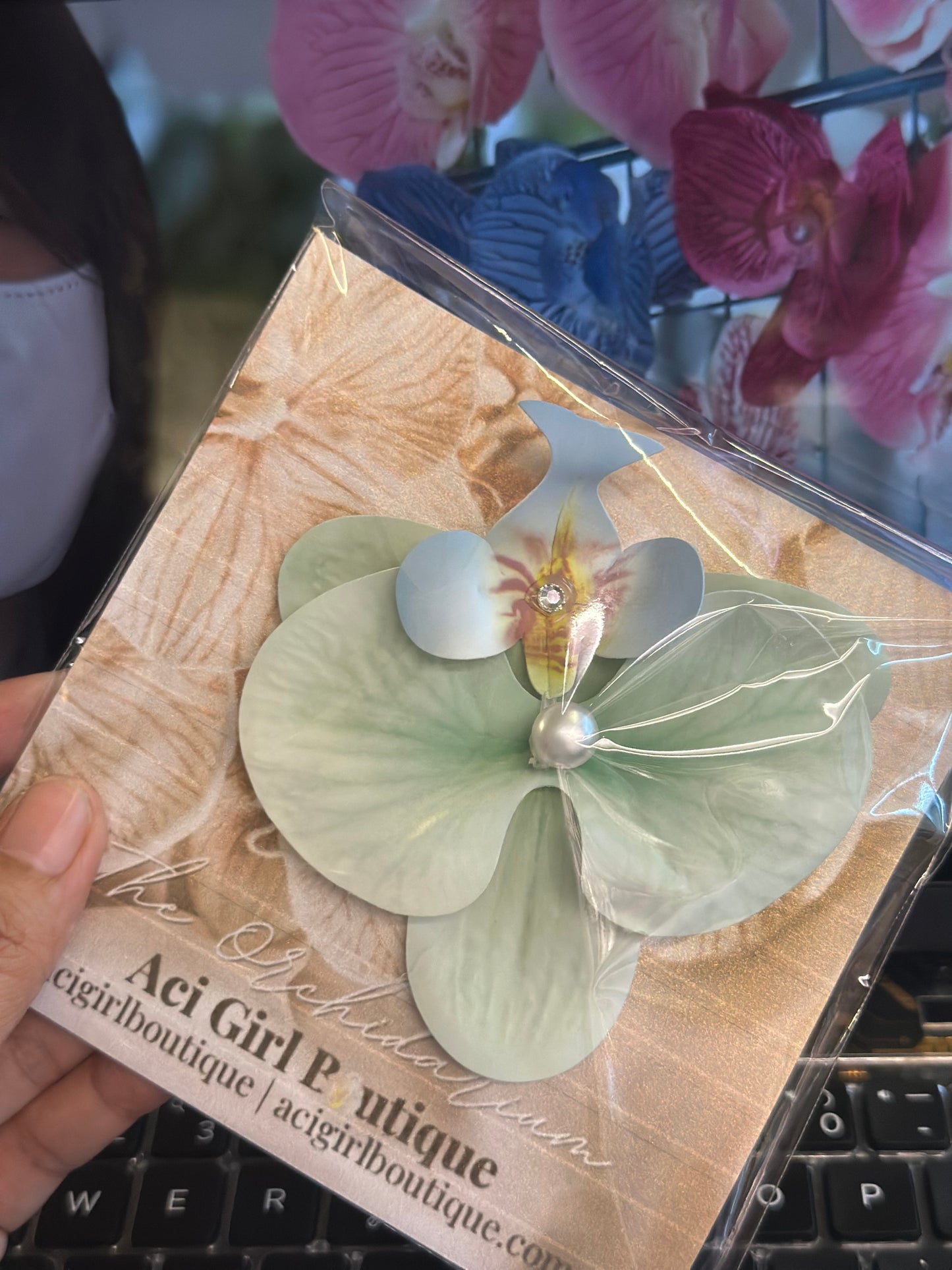 Premium Orchid Hair Clip