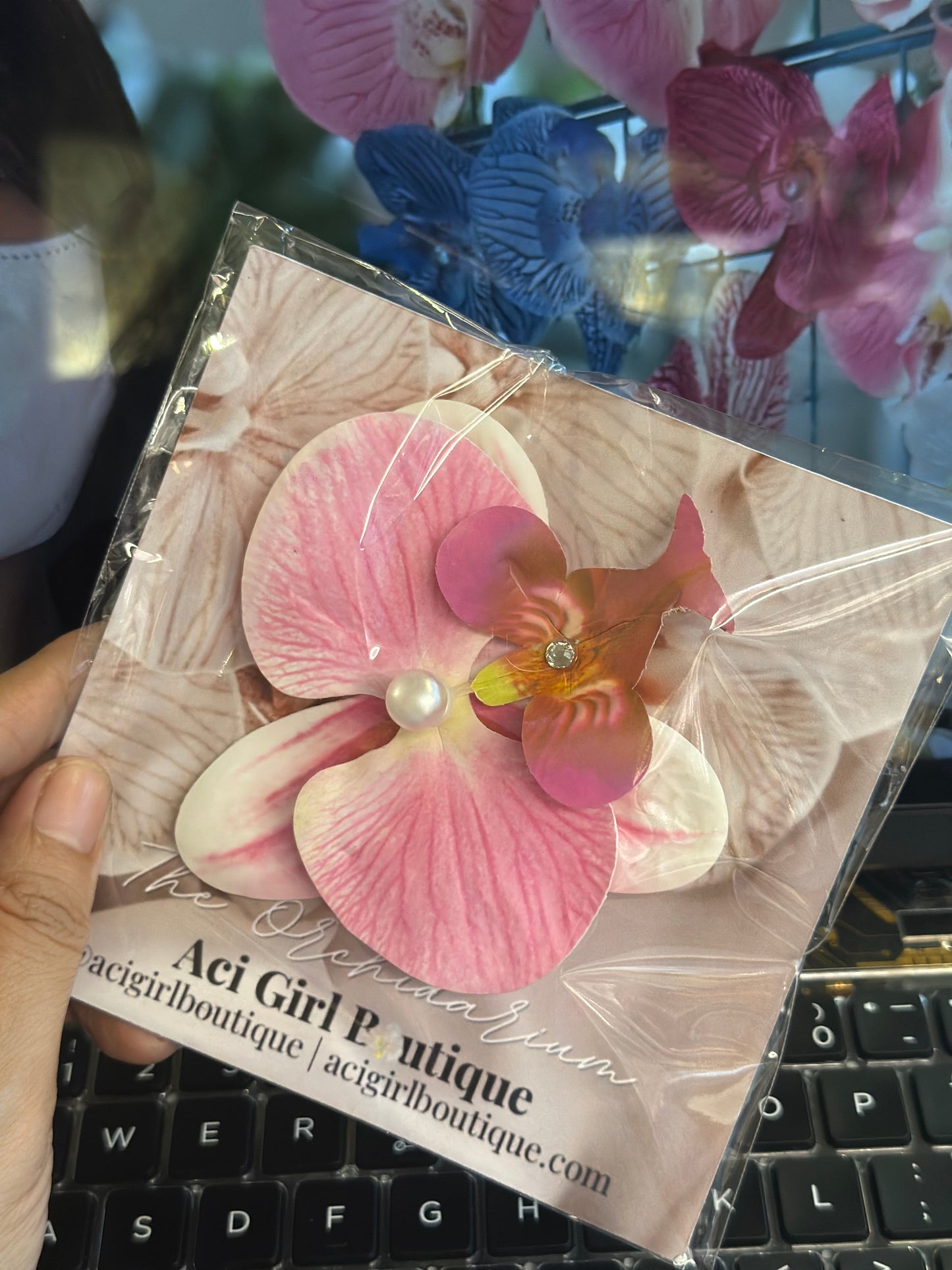 Premium Orchid Hair Clip