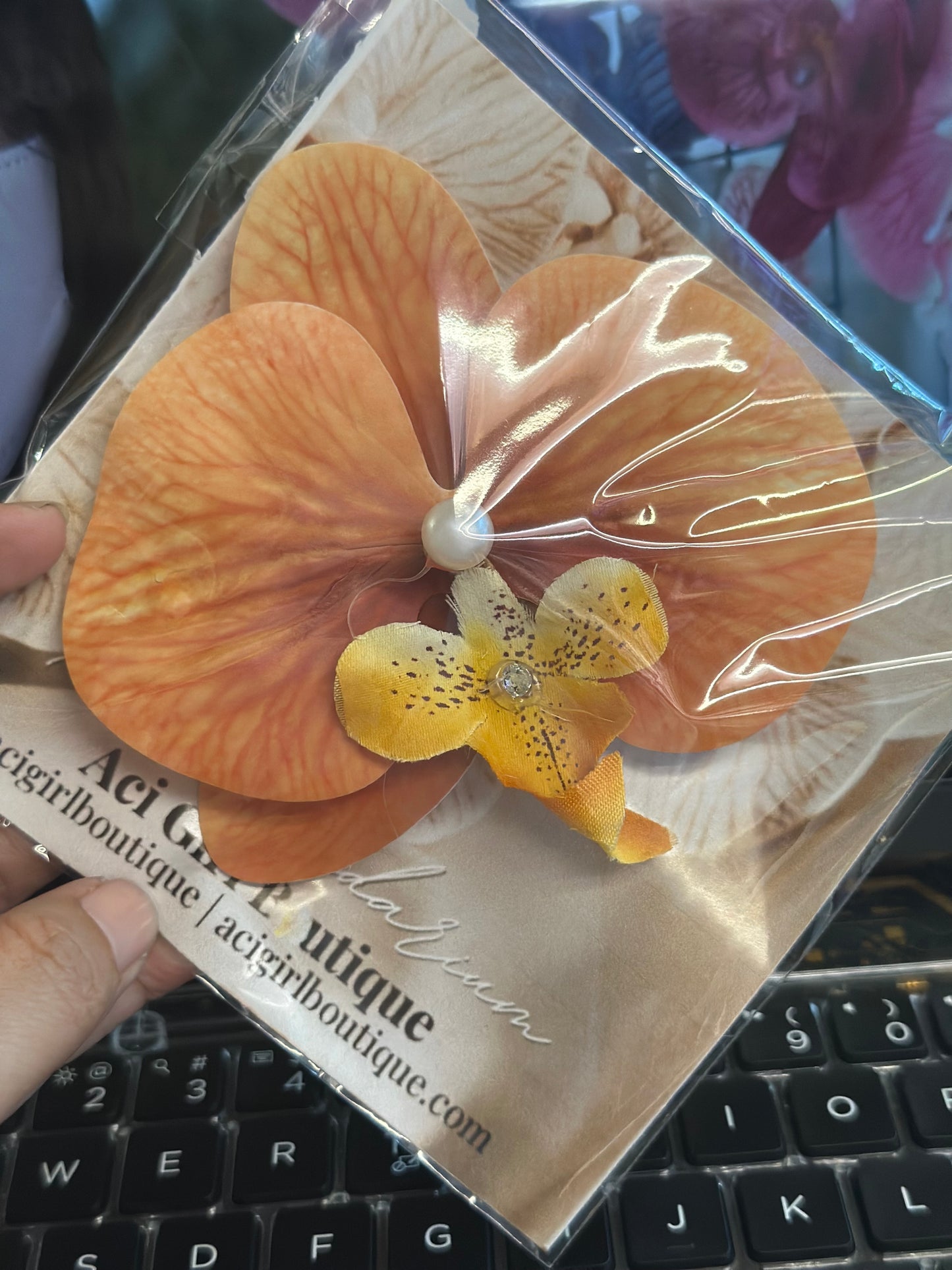 Premium Orchid Hair Clip