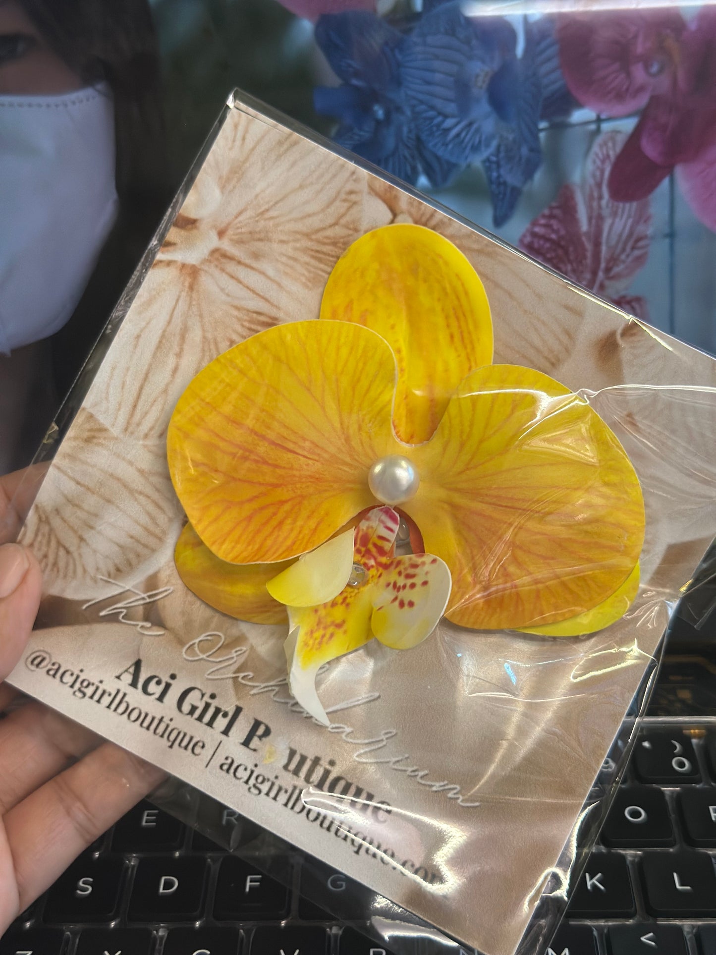 Premium Orchid Hair Clip