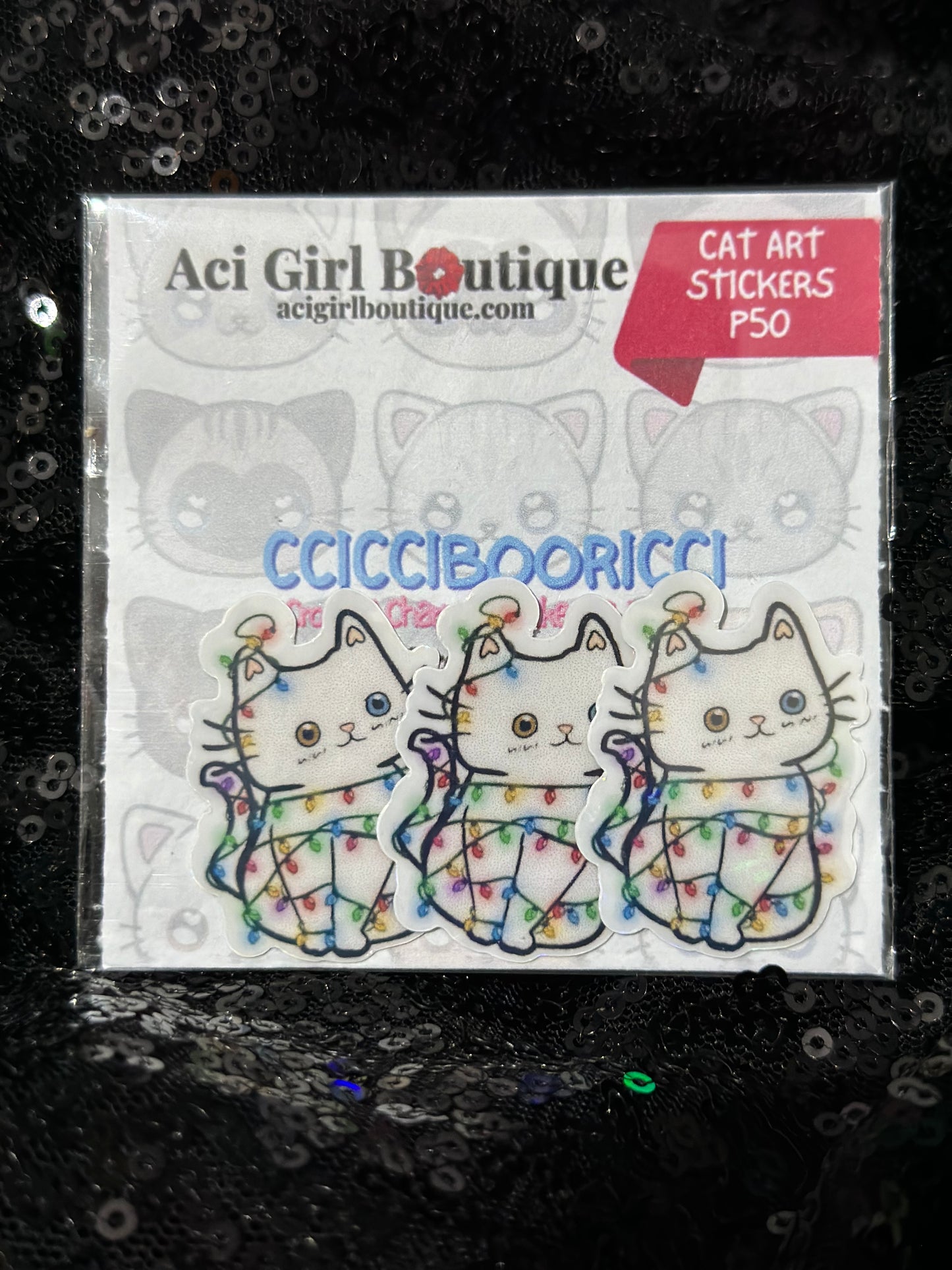 CCICCIBOORICCI Meowy KittyMas Stickers