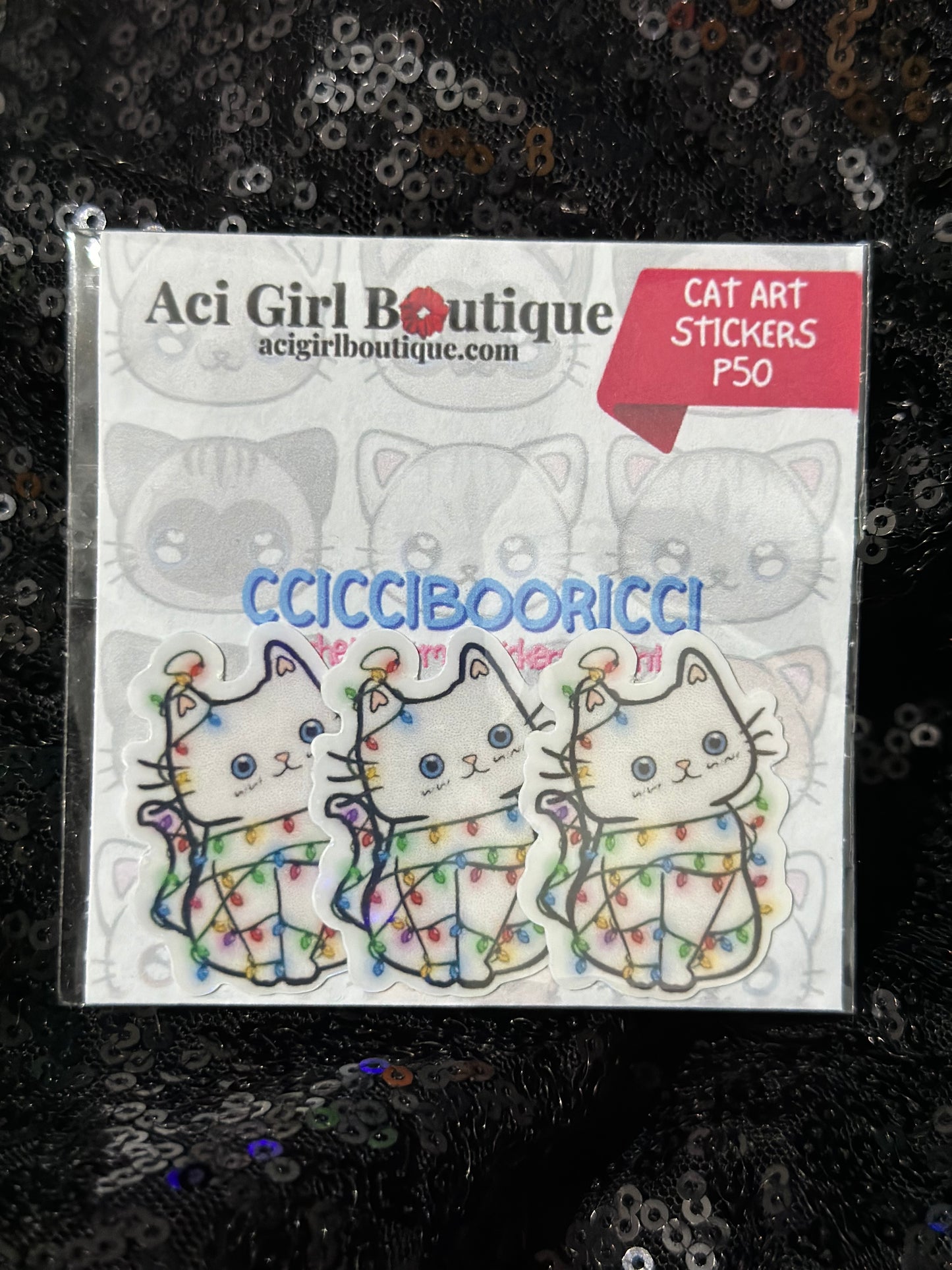 CCICCIBOORICCI Meowy KittyMas Stickers