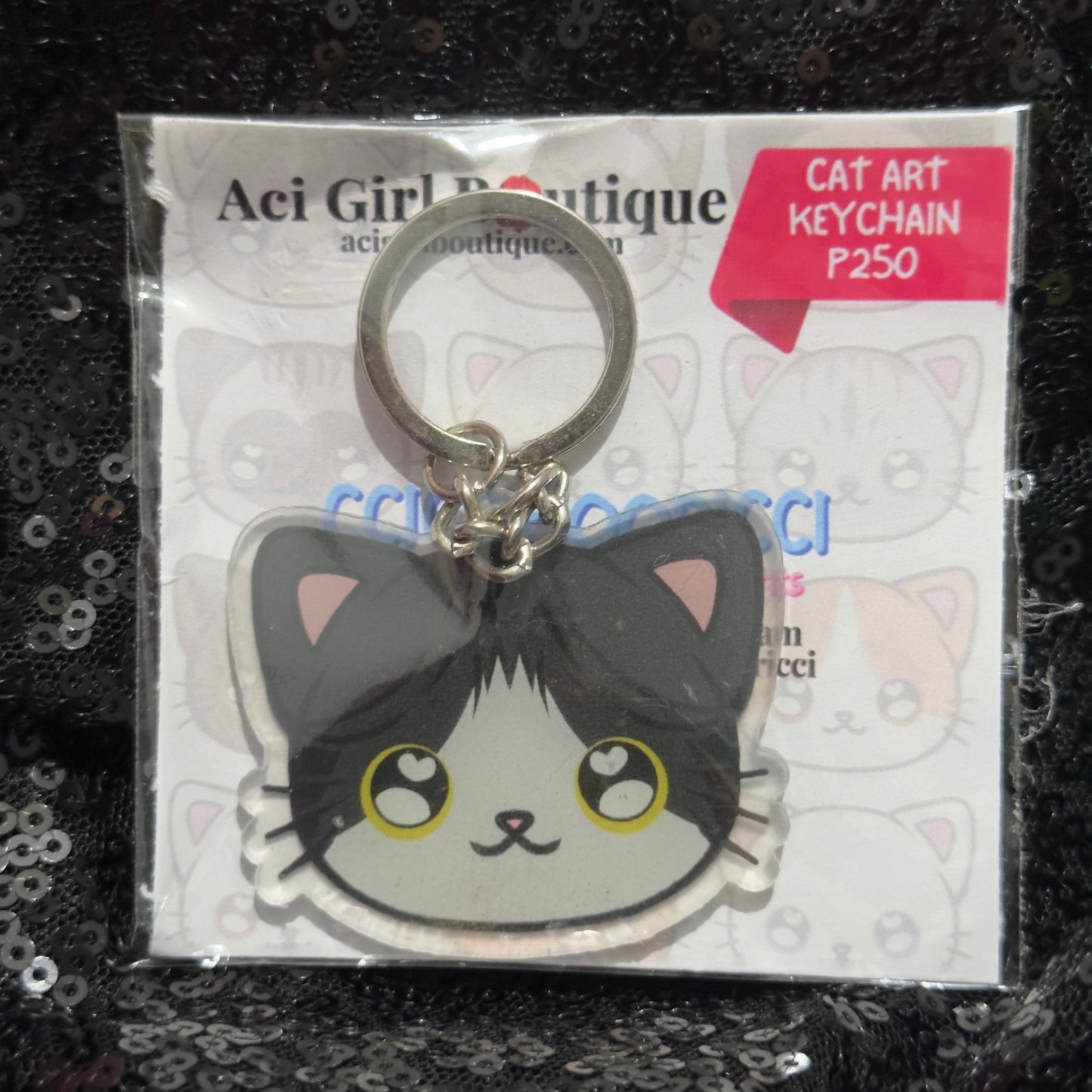 CCICCIBOORICCI Cat Art Keychain