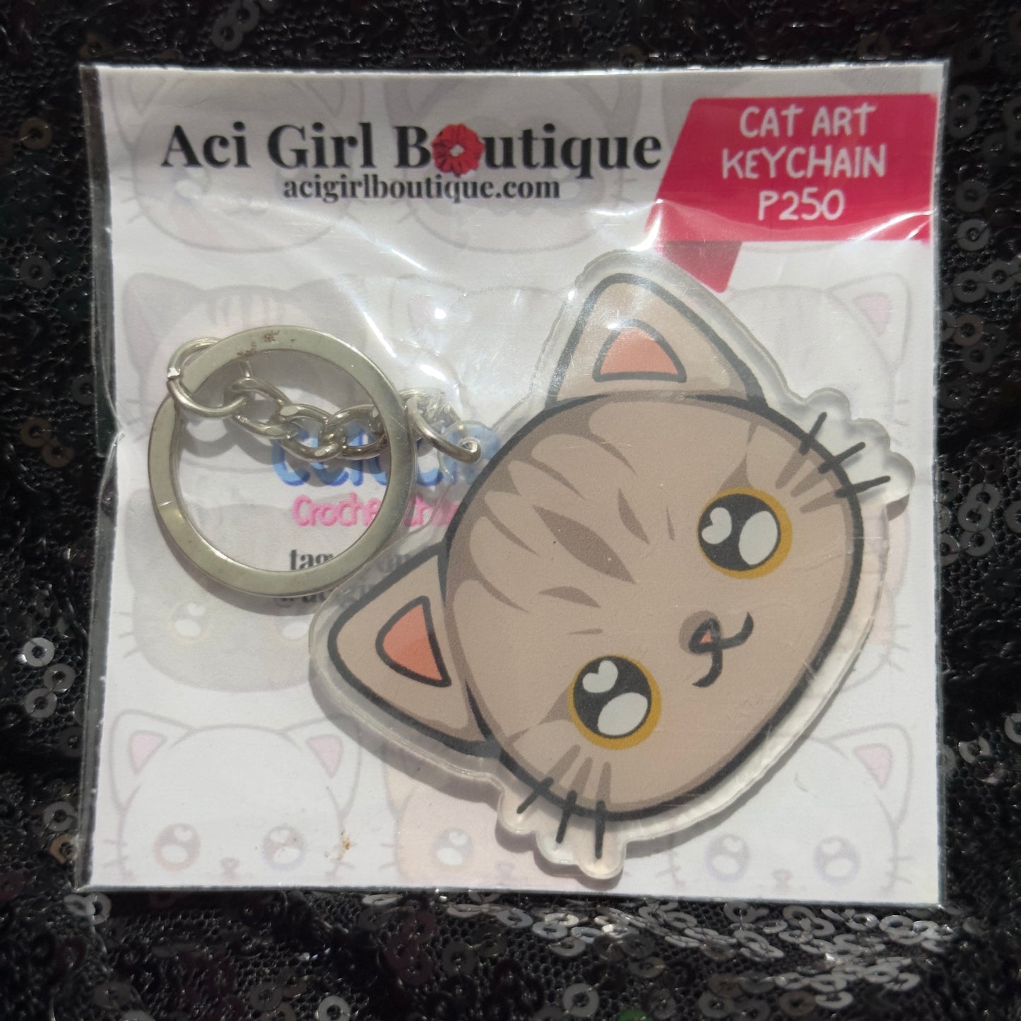 CCICCIBOORICCI Cat Art Keychain