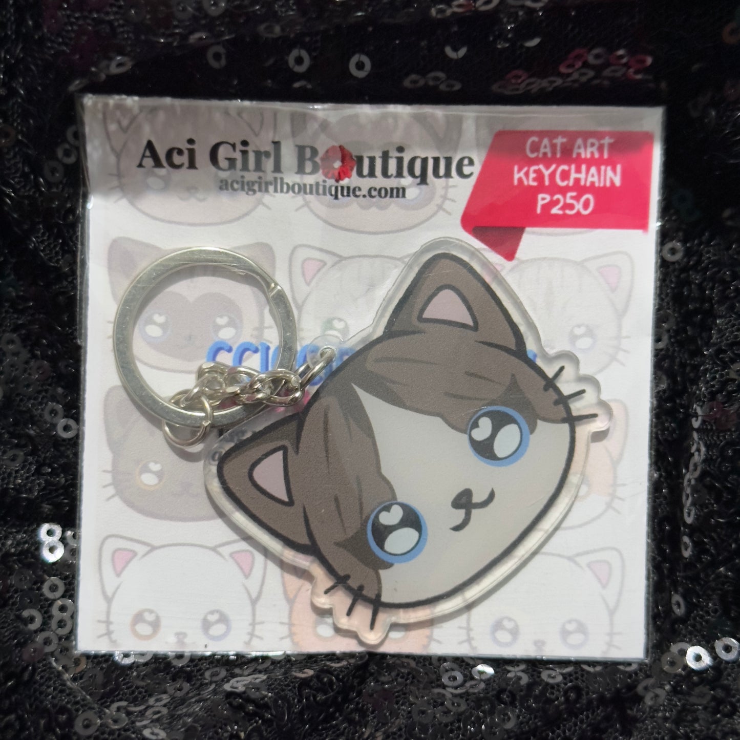 CCICCIBOORICCI Cat Art Keychain