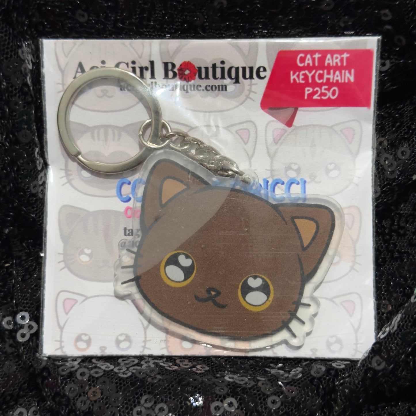 CCICCIBOORICCI Cat Art Keychain