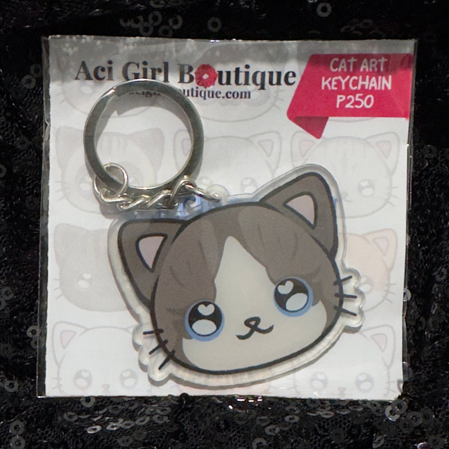 CCICCIBOORICCI Cat Art Keychain